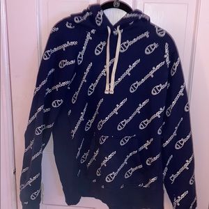 Navy champion logo hoodie